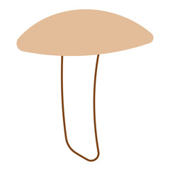 mushroom autumn forest colored line doodle element