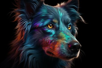 Dog colorful art. Generate Ai
