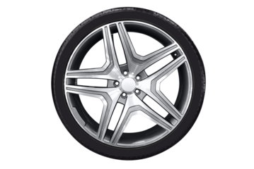 tire with aluminum rim transparent