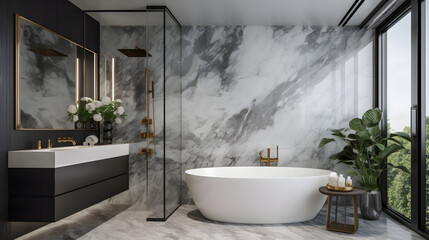 Naklejka na ściany i meble bathroom interior home bath house