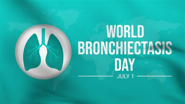 World bronchiectasis day waving style animation on July 1
