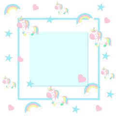 UNICORN FRAME TEMPLATE, VECTOR DESIGN