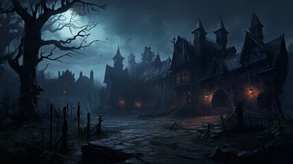 Fototapeta na wymiar spooky halloween landscape