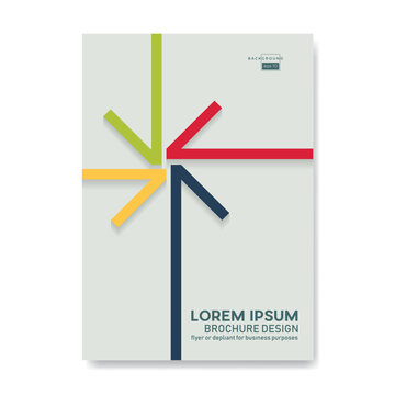 Arrows converging to form an asterisk. Convergence and meeting concept. Retro vector background and illustration.