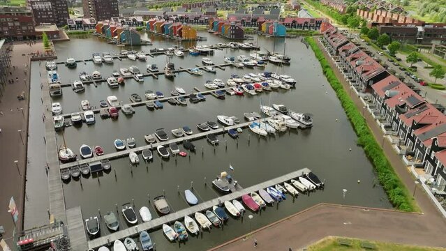 Approach Dutch Harbor Reitdiephaven with Focus and Tilt Down on Boats