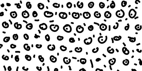 Background with cartoon eyes with black brush on white background Vector