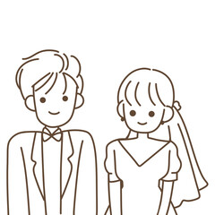 Bride and groom wedding day