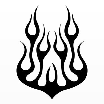 Black Fire Flame. Hot Rod. Fire Tribal Flames vector template
