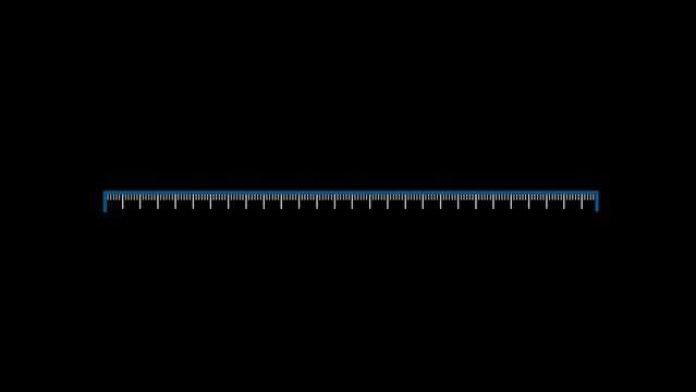 Blue ruler scale animation, alpha channel