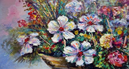 oil painting Bright colors Abstract art   flower  natural beauty