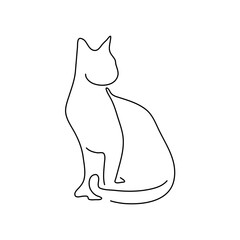 Cat one line drawing vector. Continuous line cats cover poster. Line art. Poster for concept design. 