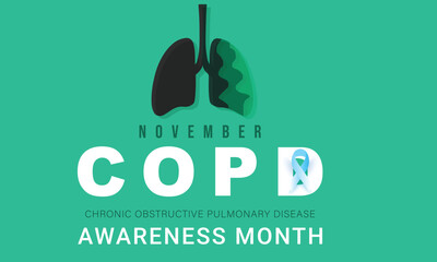 National COPD Awareness month. background, banner, card, poster, template. Vector illustration.