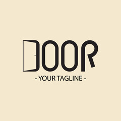 Door logo design vector illustration. Door icon design. Suitable for business and Furniture logos. Letter Logo