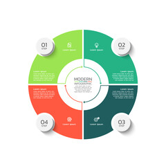 Presentation business infographic  
template circle design with 4 step