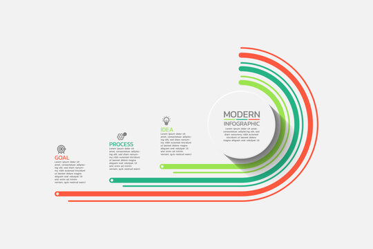 Presentation Business Infographic  
Template Circle Design With 3 Step