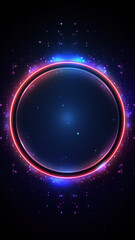 Obraz premium Glowing neon frame on dark background