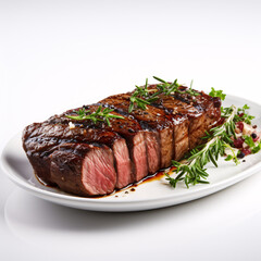 delicious stake on a white plate