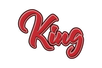 King word hand drawn lettering. Vector calligraphy. text effect