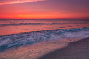 Sunrise over the Baltic sea. long exposure.