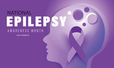 Epilepsy awareness month. background, banner, card, poster, template. Vector illustration.