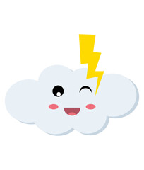 Weather kawaii Vector, Elements and Symbol
