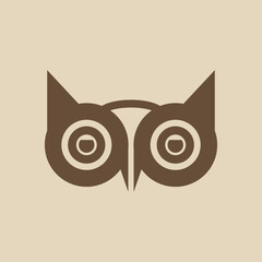 Owl head logo vector illustration. Emblem design