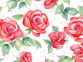 Photo  flowers watercolor seamless patterns Ai generated