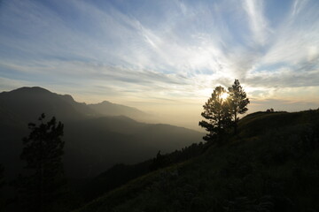 sunrise in the mountains