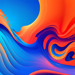Colorful banner template with liquid shape background. Generative AI12 in