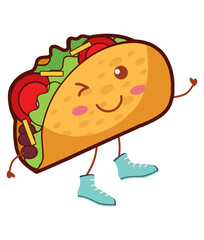 Kawaii Taco Vector, Elements and Symbol
