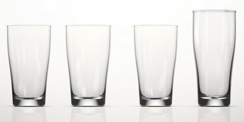 Set of glasses isolated on white background