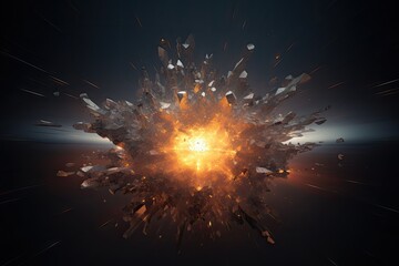 3d abstract fractal background. Design element for brochure, advertisements, presentation, web and other graphic designer works. Digital collage. 3d Illustration of particle burst, AI Generated