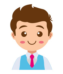 Cute Kawaii Boy Emotions Vector, Elements and Symbol
