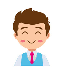 Cute Kawaii Boy Emotions Vector, Elements and Symbol
