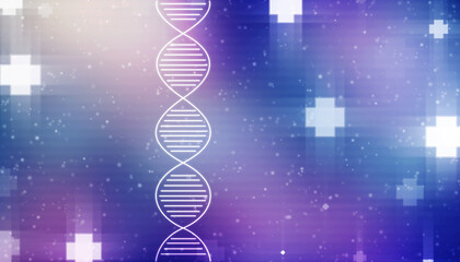 DNA structure, Genetics and medical science concept, Concept of biochemistry with Dna molecule on abstract medical background