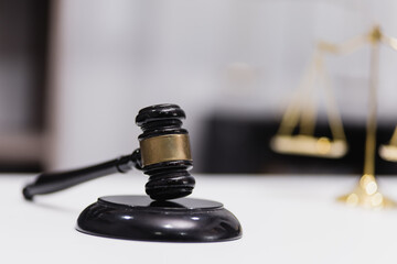 law contract office desk, justice and law concept.
