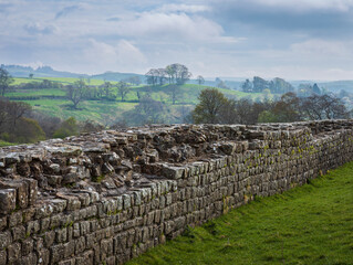 Hadrian's wall near Birdoswald on the Cumbria Northumberland border north east England UK © SuxxesPhoto