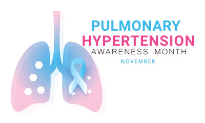 Pulmonary Hypertension awareness month. background, banner, card, poster, template. Vector illustration.
