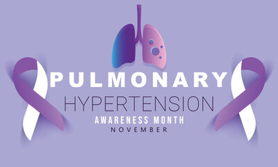 Pulmonary Hypertension awareness month. background, banner, card, poster, template. Vector illustration.