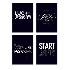 Collection of typographic posters with inspirational quotes