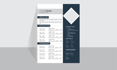 Cv templates.Clean Modern Resume with design typography cover letter business layout job applications.