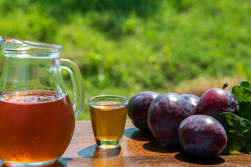 Plum brandy alcohol serbian drink rakia, rakija