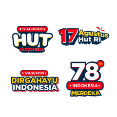 Fototapeta premium Indonesia independence day sticker logo