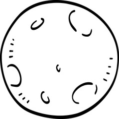 hand drawn abstract Moon illustration.