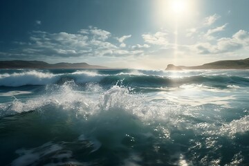 Fototapeta premium waves on the sea. Generative AI.