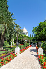 Fototapeta premium Hanging Gardens of Haifa (Bahá’í Gärten) in the city of Haifa (Israel)