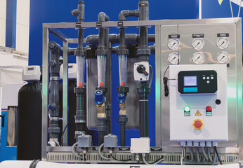 Control panel for water purification and reverse osmosis system.