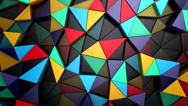 Background of Geometric Shapes. Abstract motion, loop, 3d rendering, 4k resolution
