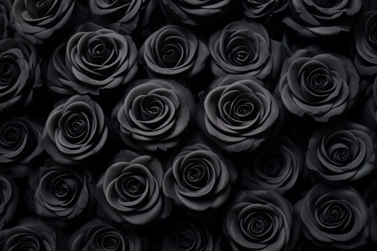 black rose close up texture pattern for Halloween or goth wedding , AI generated