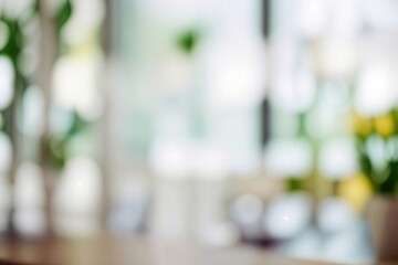 Fototapeta premium Table Top And Blur Office of the Background